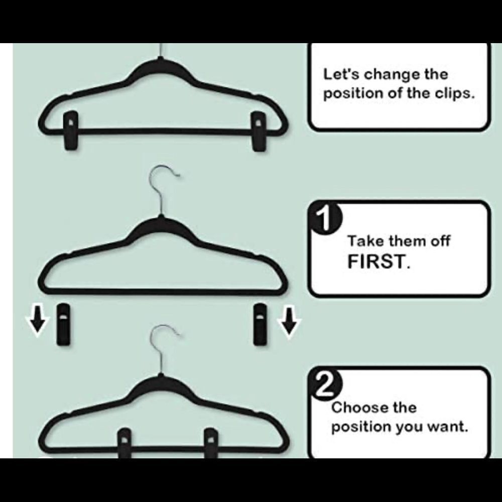 20 piece X2 velvet hanger clips.